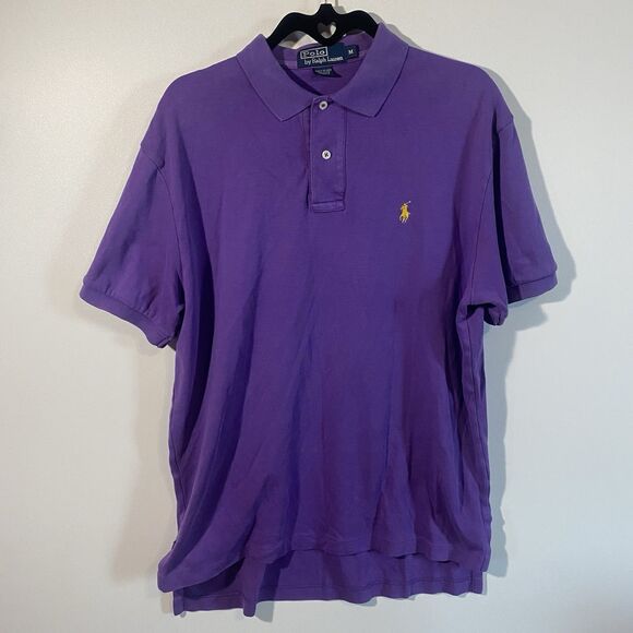 Polo by Ralph Lauren Other - Polo Ralph Lauren Short Sleeve Purple Polo Shirt Men's Size Medium Yellow Pony